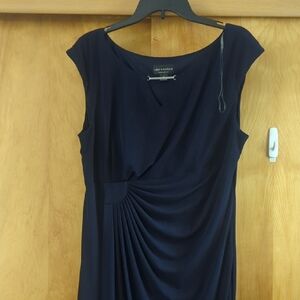 Connected Apparel Blue Ruched Sheath Dress